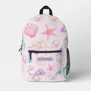 Mochila Impresa Caramelo Personalizado de Concha de Mar Costera co