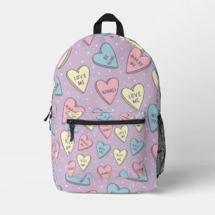 Mochila Impresa caramelos día de San Valentín pastel
