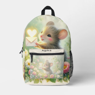 Mochila Impresa Carta de amor de ratón de cottage prado