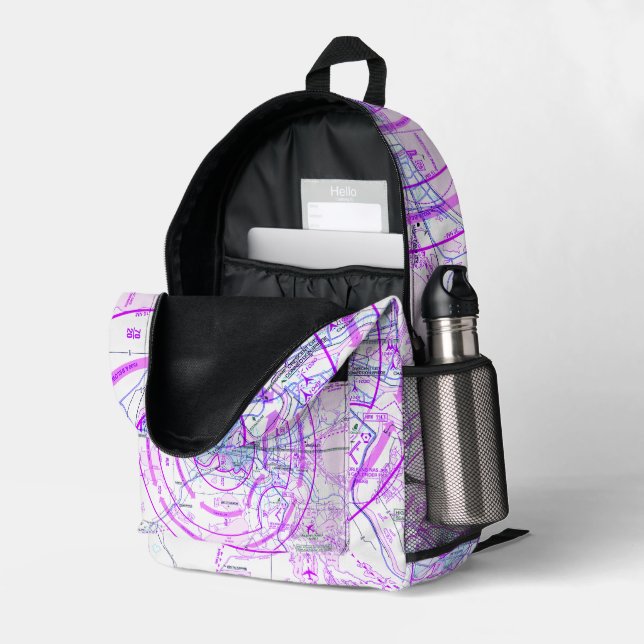 Mochila Impresa Carta de Aviación (Esquina trasera derecha (abierta))