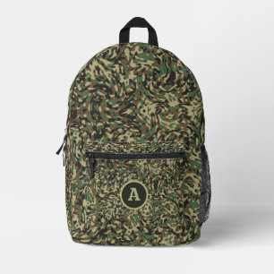 Mochila Impresa Carta personalizada verde de moda de camuflaje