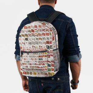 Mochila Impresa Cartel de Banderas Náuticas Antiguas del Mundo