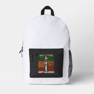 Mochila Impresa Casa Feliz Halloween Monstruos Telarañas