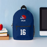 Mochila Impresa Casco de fútbol personalizado<br><div class="desc">Diseño personalizado para niños con temas de fútbol.</div>