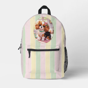 Mochila Impresa Cavalier King Charles Pastel Lines Cottagecore