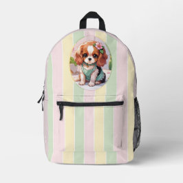 Mochila Impresa Cavalier King Charles Pastel Lines Cottagecore