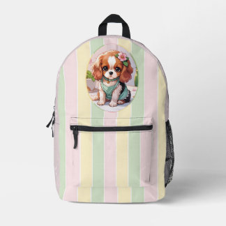 Mochila Impresa Cavalier King Charles Pastel Lines Cottagecore