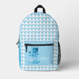 Mochila Impresa Cebra de corte con corazón y nombre personalizado