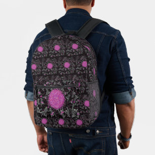 Mochila Impresa Cebra de discoteca moderna en blanco y negro y ros