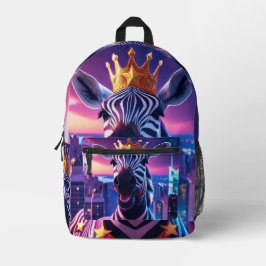 Mochila Impresa Cebra De Rayas Y Estrellas Zanzíbar