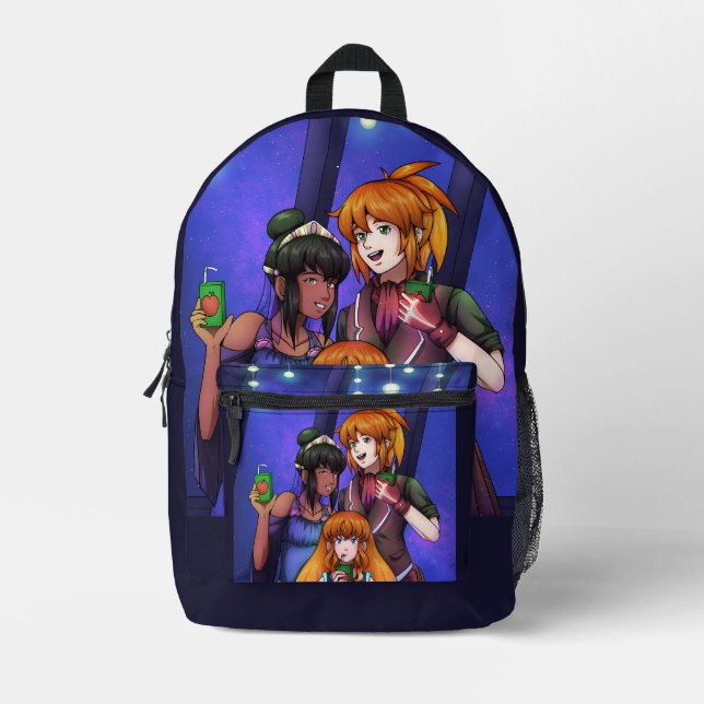 Mochila Impresa Celebración del espacio de Año Nuevo (Anverso)