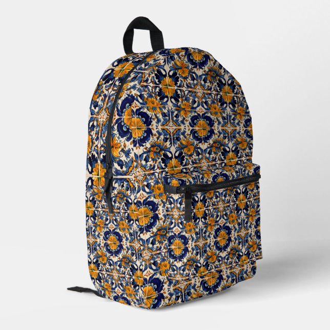 Mochila Impresa Cerámica mexicana Talavera Tile (Esquina izquierda trasera)