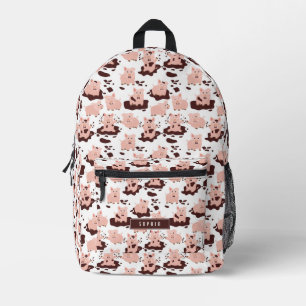 Mochila Impresa Cerdos Lindos Jugando en la Escuela de Animales de
