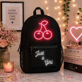 Mochila Impresa Cereza Neon