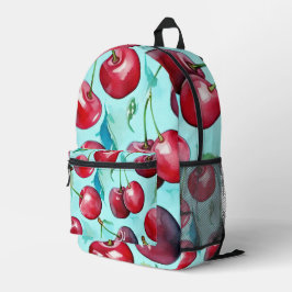 Mochila Impresa Cerezas dulces arte de cereza acuarela colorida 