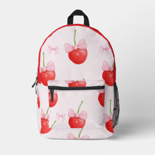 MOCHILA IMPRESA CEREZAS ROSADAS ROJAS DE VUELTA A LA ESCUELA