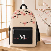 Cerezo Japonés con Nombre Personalizado Monograma