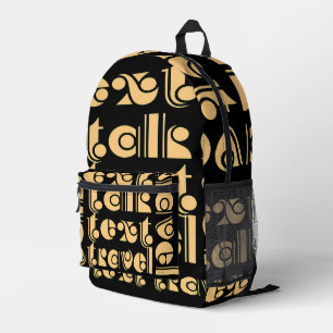 Mochila Impresa Charla de texto Viajar en negro