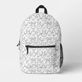 MOCHILA IMPRESA CHARMING BUNNIES AND CHICKS ILLUSTRATION