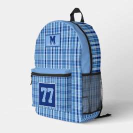 Mochila Impresa Checkered desig North Carolina blue tartan plaid
