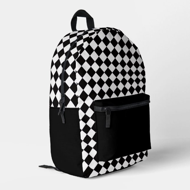 Mochila Impresa Checkered Design Backpack  (Esquina izquierda trasera)
