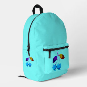 Mochila Impresa Cherrizas azules brillantes Pop Art Moderno