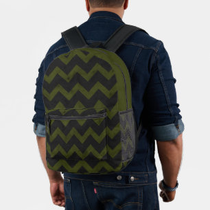 Mochila Impresa Chevron de color gris oscuro del ejército verde