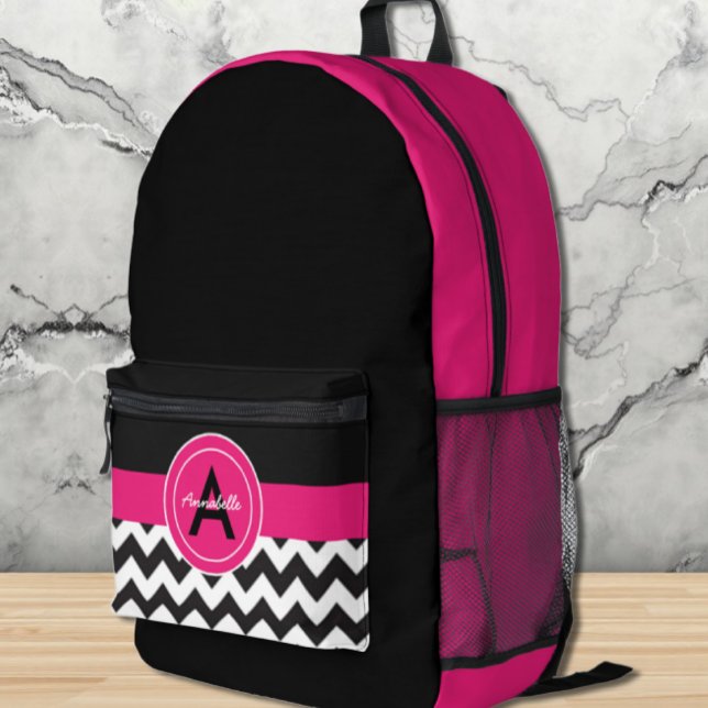 Mochila Impresa Chevron rosado negro (Subido por el creador)