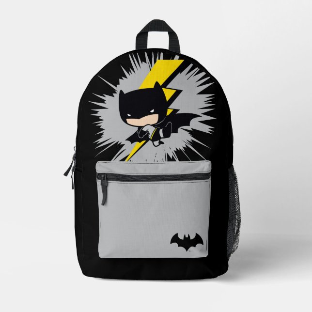 Mochila Impresa Chibi Batman Lightning Kick (Anverso)