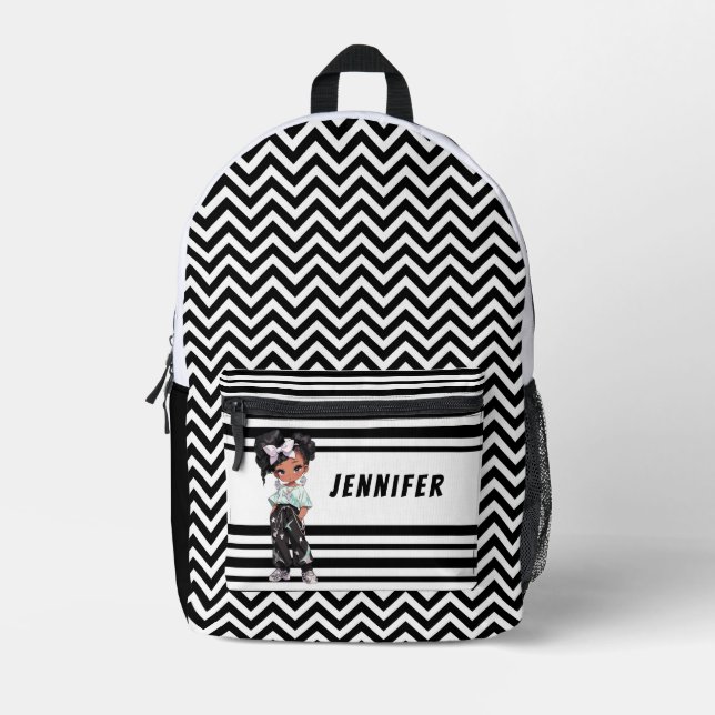 Mochila Impresa Chica blanco y negro (Anverso)
