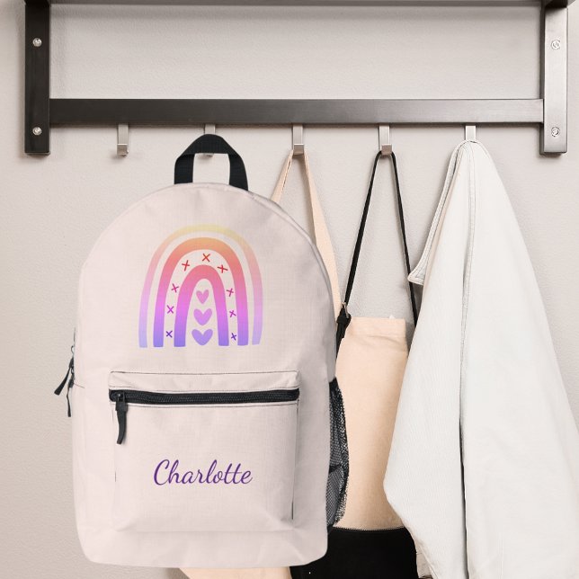 Mochila Impresa Chica de arco iris púrpura rosa (Subido por el creador)
