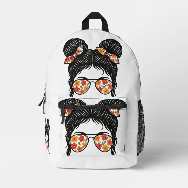 Mochila Impresa Chica de bollos florales - Moda de verano (Anverso)