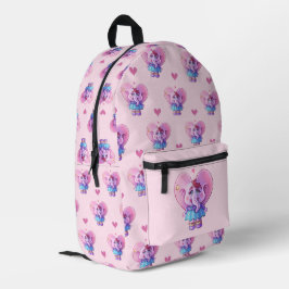 Mochila Impresa Chica de elefantes rosados