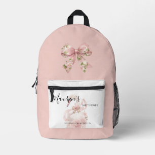 Mochila Impresa Chica de lazo rosa Baby Shower