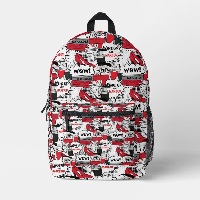 Mochila Impresa Chica de maquillaje lindo - Belleza kawaii y moda  (Anverso)