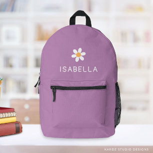 Mochila Impresa Chica de margarita morada bonita personalizada