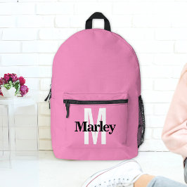 Mochila Impresa Chica de nombres rosados negrita