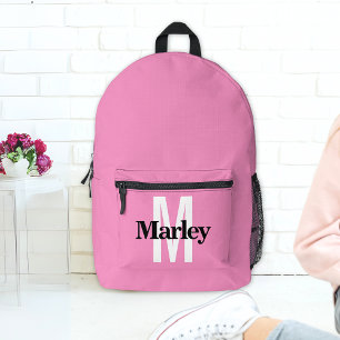 Mochila Impresa Chica de nombres rosados negrita