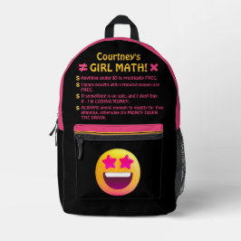 Mochila Impresa Chica Math Fun Personalizado