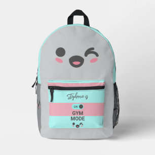 Mochila Impresa Chica Personalizada En Modo Gimnasio Divertida Mon