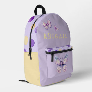 Mochila Impresa Chica personalizado de mariposas moradas