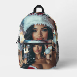 Mochila Impresa Chica Santa - Ho Ho Ho - Navidad