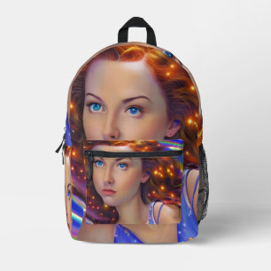 Mochila Impresa Chica soñado con luces arcoiris