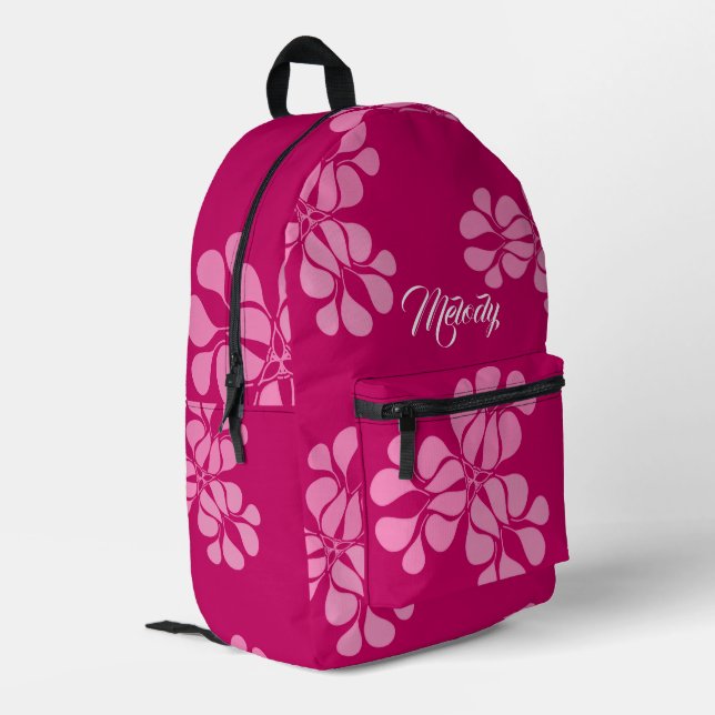 Mochila Impresa chicas adorables bonito rosa floral de vuelta a la (Esquina izquierda trasera)