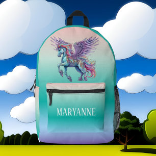 Mochila Impresa Chicas cortos unicornio agregar nombre