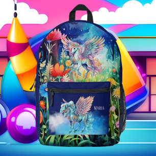 Mochila Impresa Chicas cortos unicornio agregar nombre