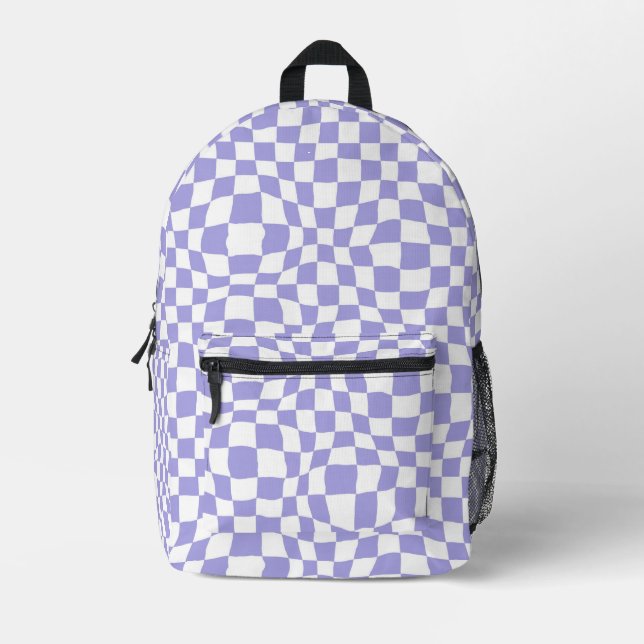 Mochila Impresa Chicas de corte Purple Checker Imprimir (Anverso)
