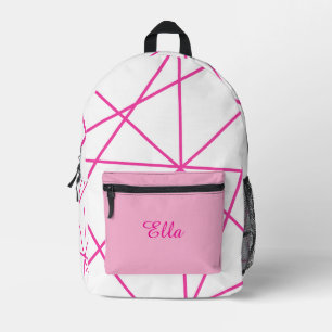 Mochila Impresa Chicas de patrones geométricos de nombre rosa pers