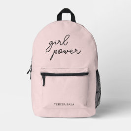 Mochila Impresa Chicas en Acción | Diseño Rosa Beige de Feminismo