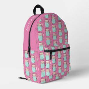 Mochila Impresa Chicas gato lindas rosa